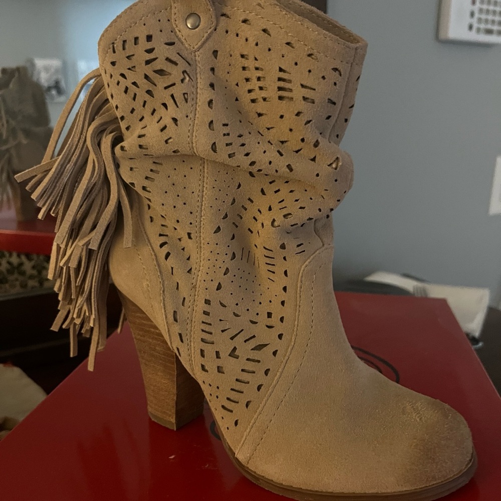 Naughty Monkey leather and fringe Bootie